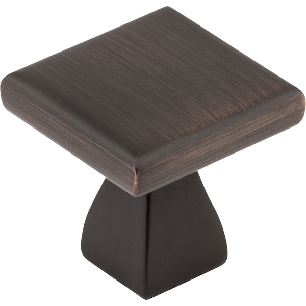 Elements 1" Overall Length Brushed Oil Rubbed Bronze Square Hadly Cabinet Knob 449DBAC - main
